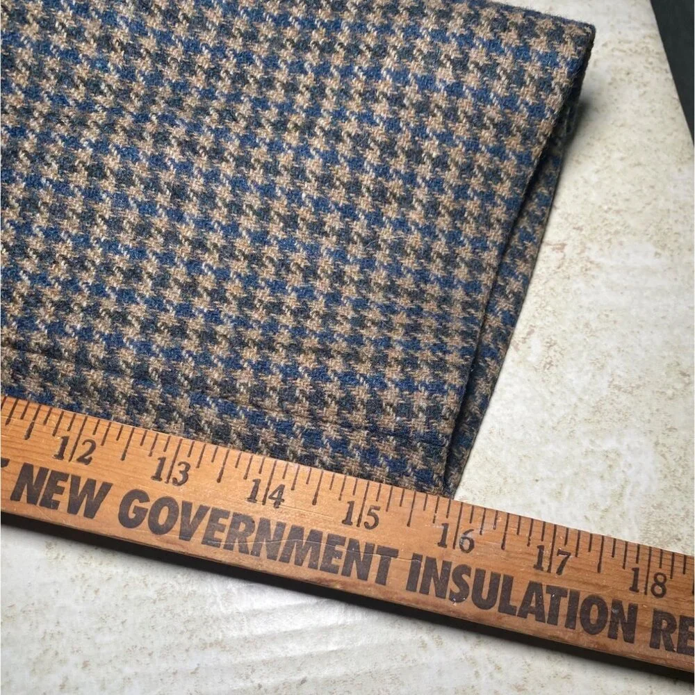 Stafford Men Houndstooth Wool Blazer Jacket Wool Size 48R USA Office Casual READ